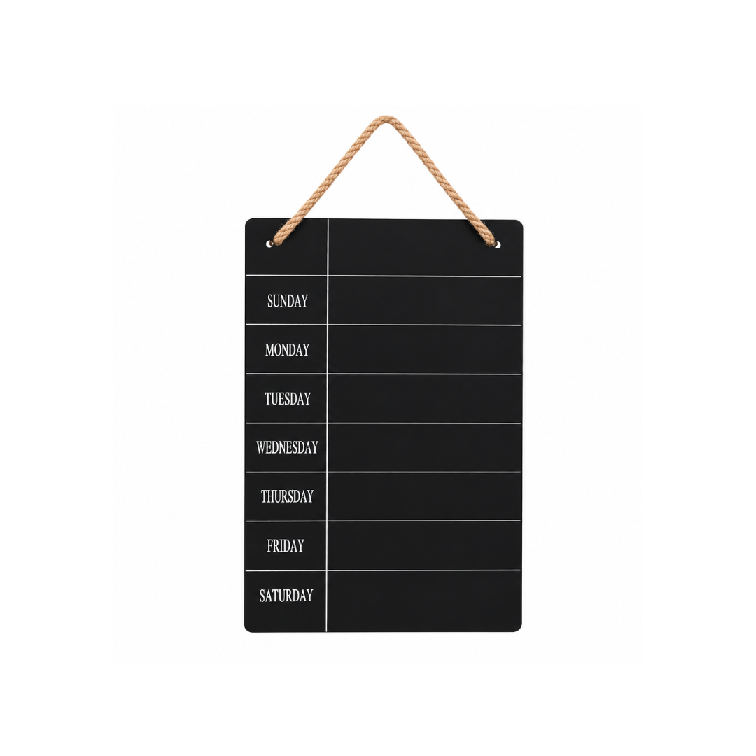 UB Collection Black Board Weekly Planner Hanging Memo Board