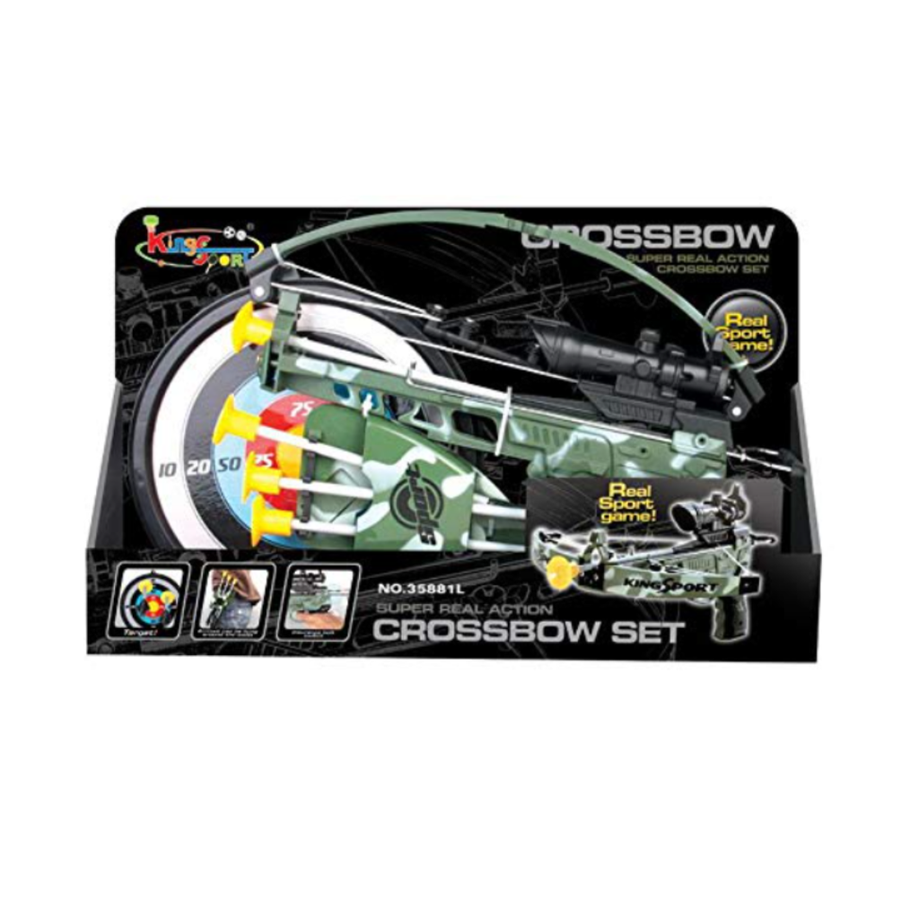 JB Impex Crossbow Target Shooting Set – Toy Archery Set with Target & Foam Suction Darts (6Years+)