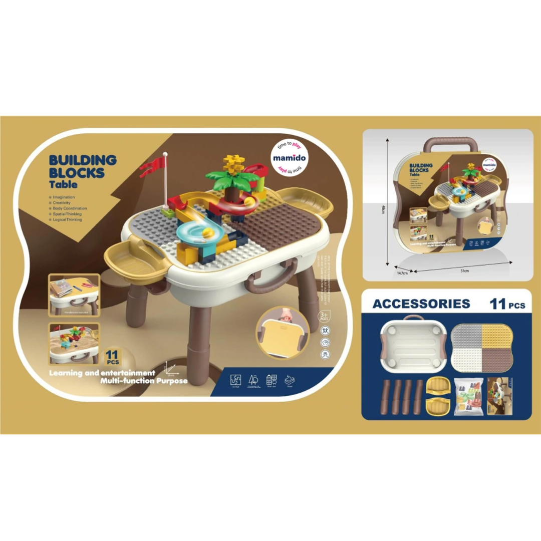 JB Impex Building Blocks Activity Table 11 Pieces for Kids (Age 3+ Years) (Random Colour as per Availability)