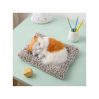Sleeping Kitten Plush Cushion Toy with Music & Activated Carbon Pad