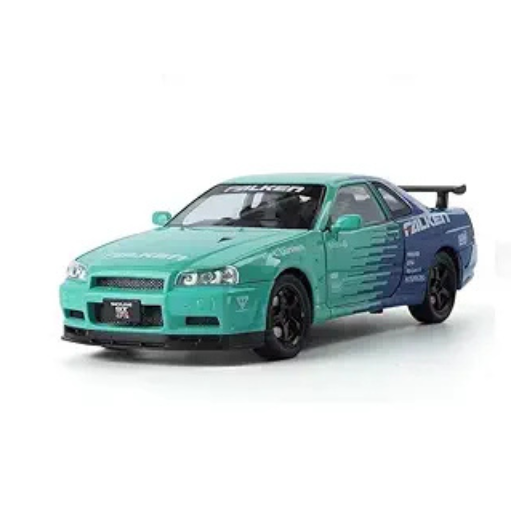 Toy Rush Nissan Skyline GT-R R34 Falken Edition Die-Cast Model Car RANDOM COLOUR AS PER AVAILABILITY (3+ Years)