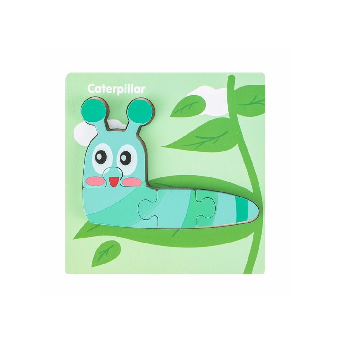 JB Impex Wooden Caterpillar Jigsaw Puzzle Board – Educational Animal Puzzle for Kids 5 Pcs 3+ Years