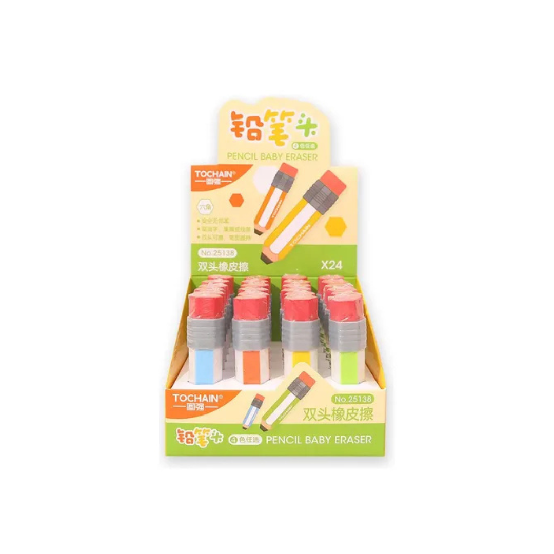 Ub Collection Pencil Shaped Eraser for Kids Age 3+ Random Colour as per Availability