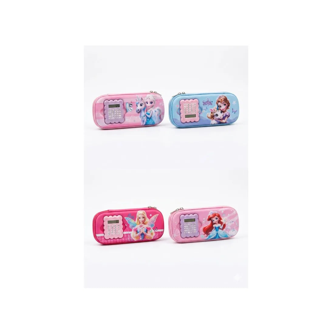Princess & Unicorn Calculator Pencil Case - Mini Kawaii Jumbo Design