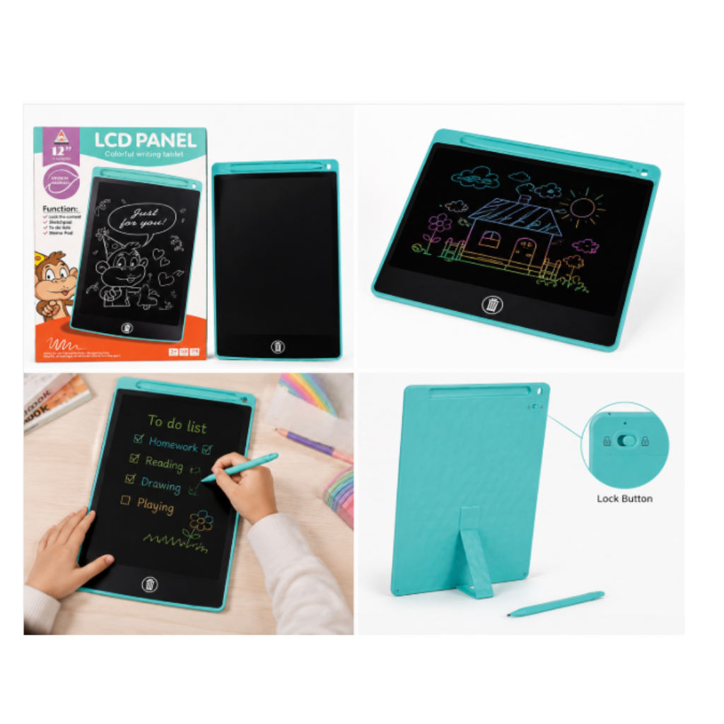12-Inch LCD Writing Tablet – Colorful Digital Drawing Pad for Kids