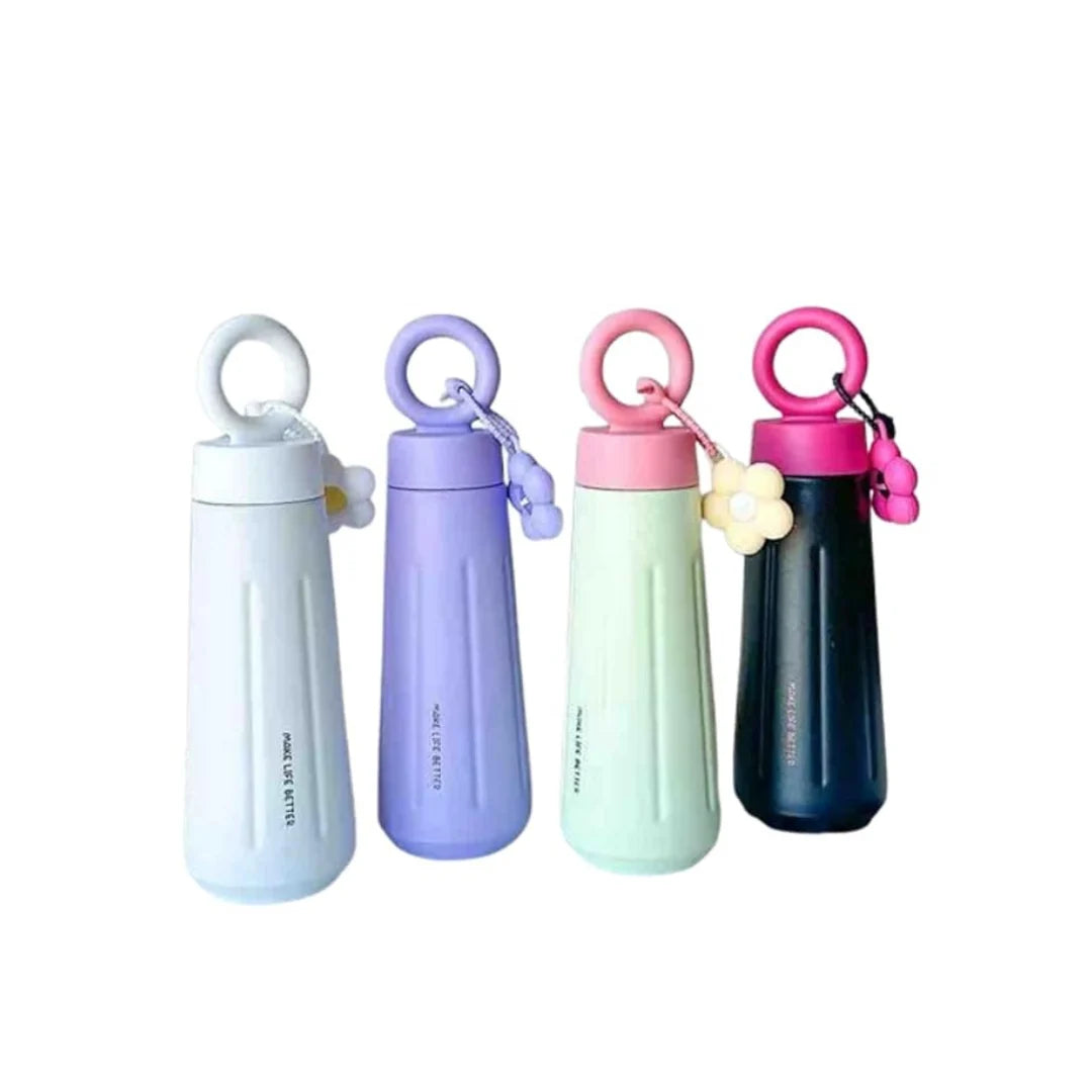 Stainless Steel Insulated Water Bottle - Leakproof BPA-Free Flask with Handle