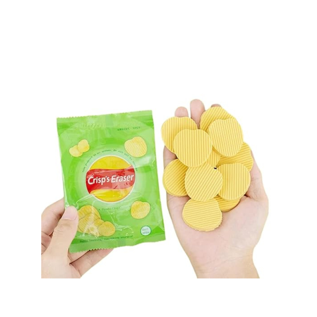 Ub Collection Lays Potato Chip Shaped Eraser Set for Kids 3 Years and Above