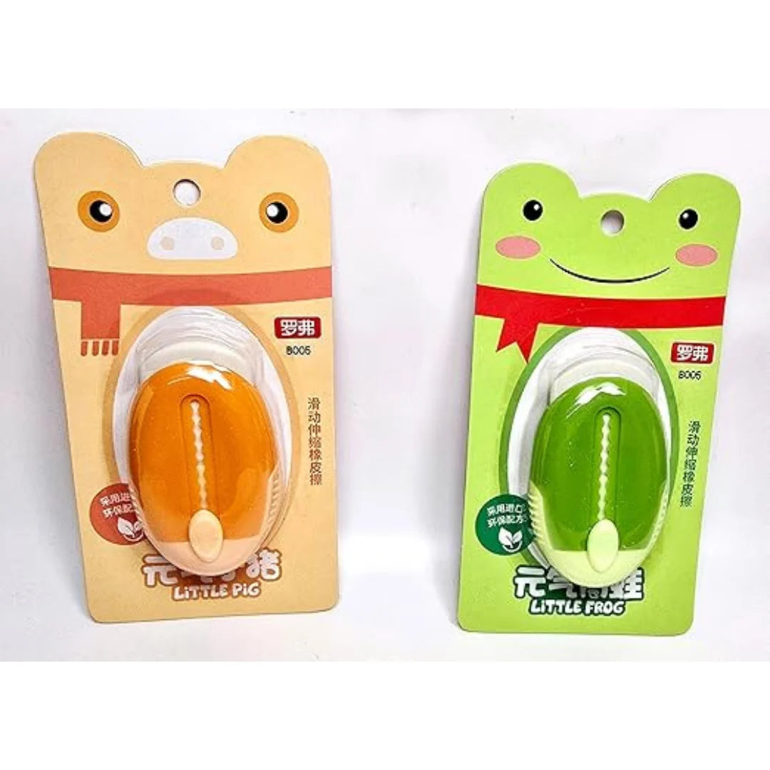 Cutter-Shape Sliding Eraser - Multi-Colour Fluorescent Fun Eraser for Kids