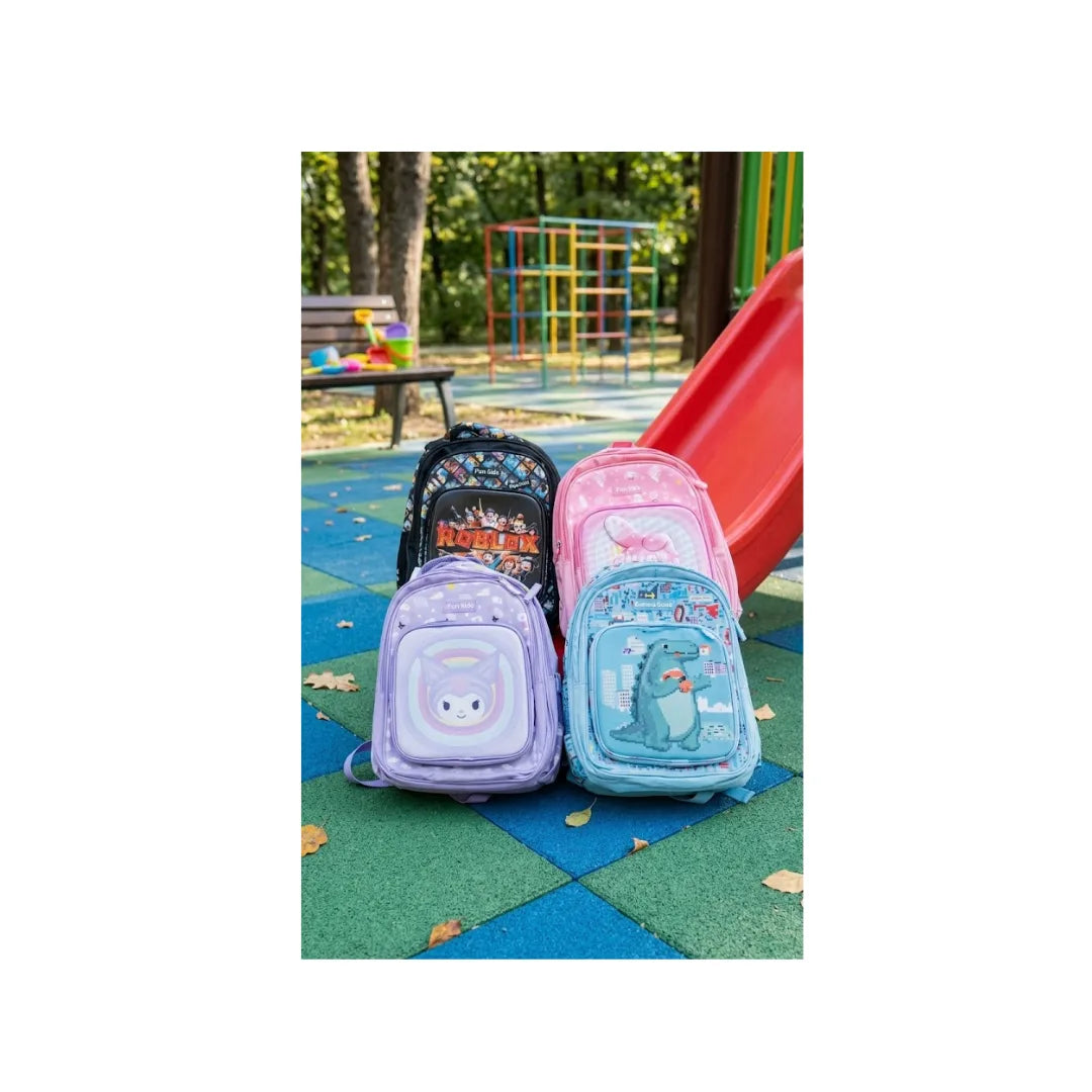 Kids Adventure Print School Backpack - Multi-Compartment Durable Bag