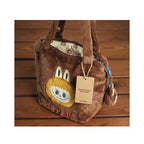 Labubu Plush Tote Bag - Fluffy Faux Fur Handbag for Kids & Teens