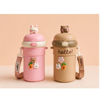 Hello Kitty Kids Sipper Bottle - Leakproof BPA-Free, Straw & Adjustable Strap