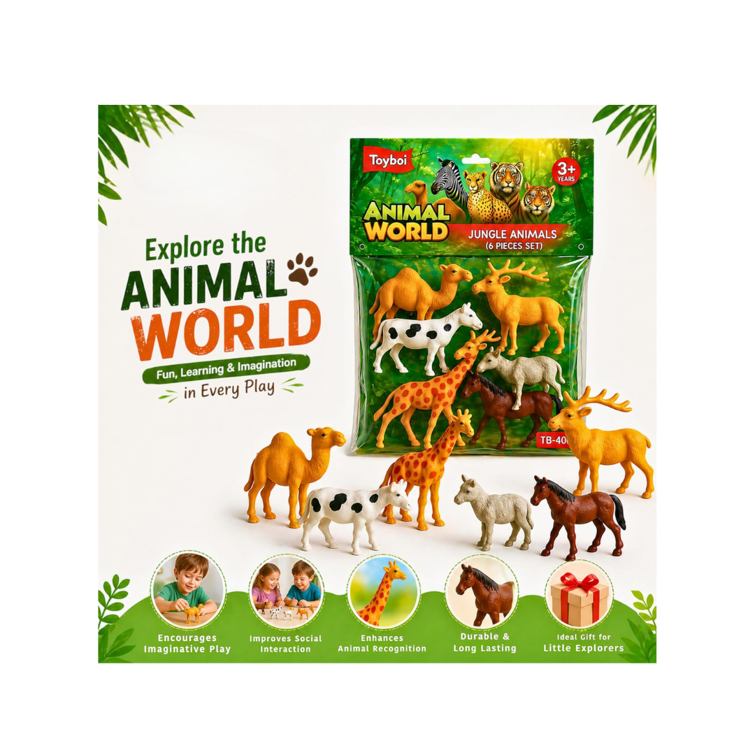 Toyboi Animal World – Jungle Animals (6 Pieces Set)