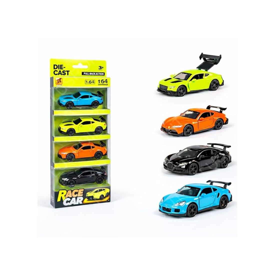 1:64 Scale Pull-Back Supercar Vehicles with Realistic Details & Interactive Parts for Kids