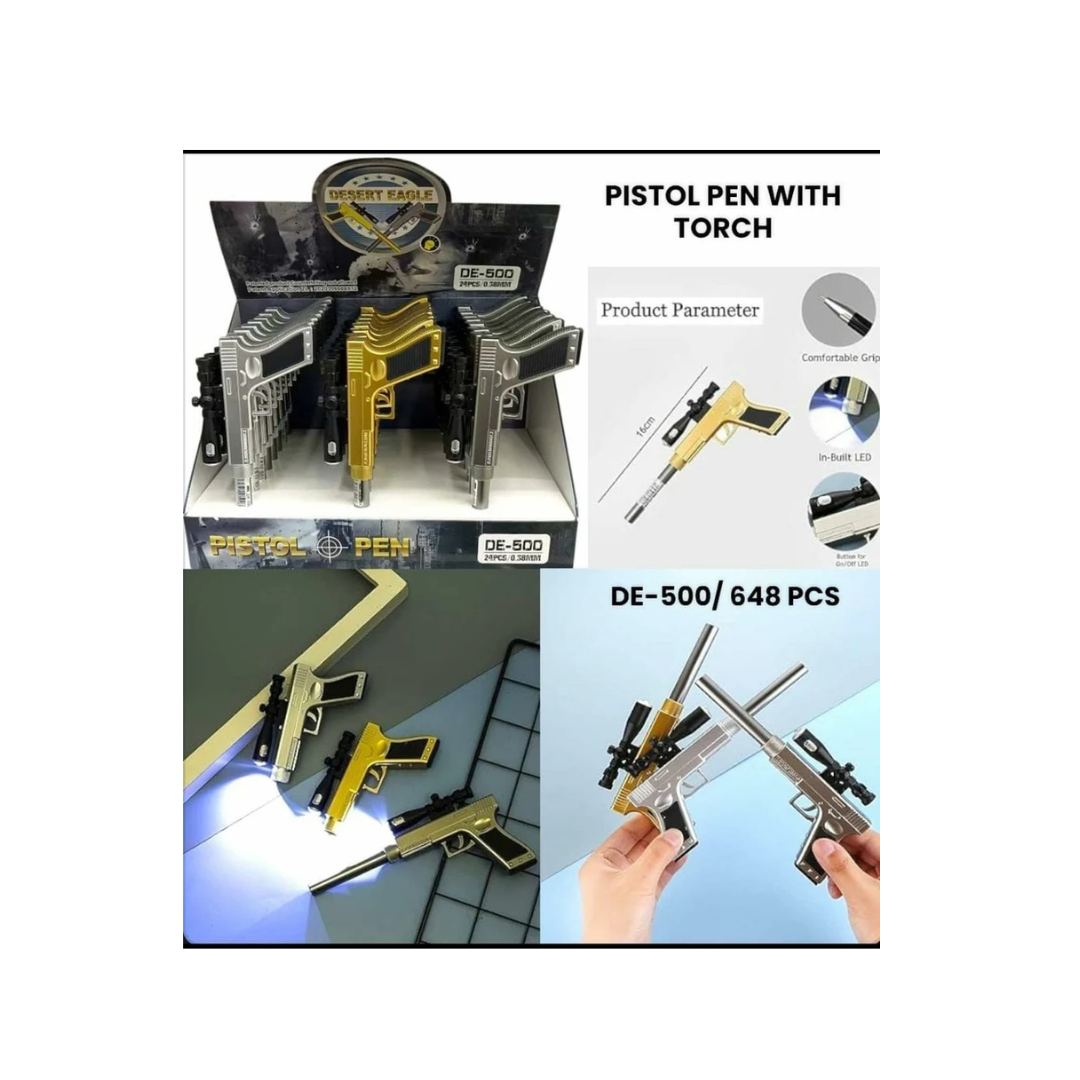 UB Collection Gun Pen with Light Age 6+ Random Colour as per Availability