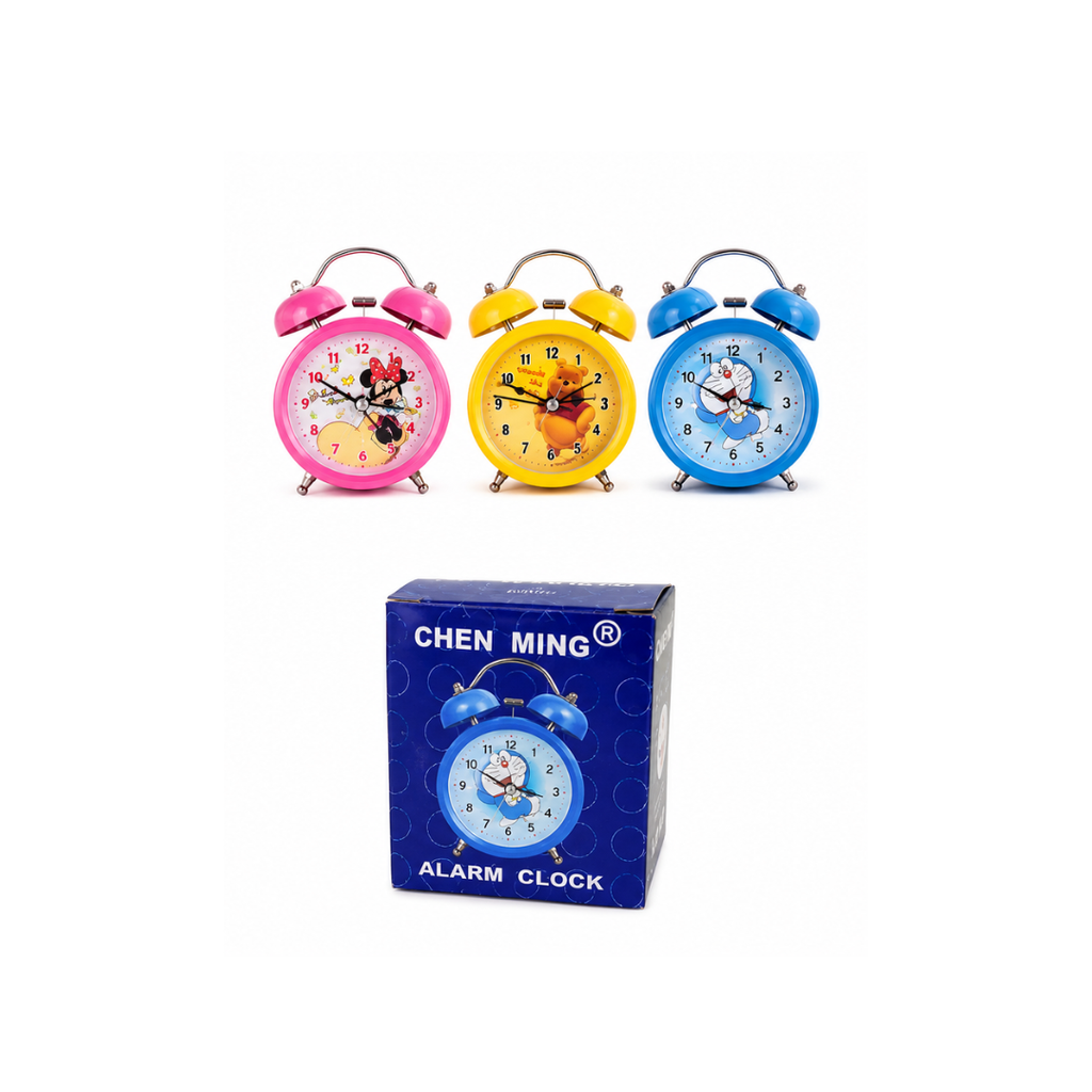 Rolex Kids Cartoon Twin Bell Alarm Clock – Loud Ring Analog Desk Clock for Kids | Color as per Availability (3+ Years)