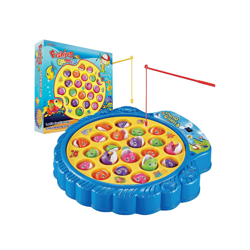 Rotating Fishing Game Toy Set with Music On/Off Switch