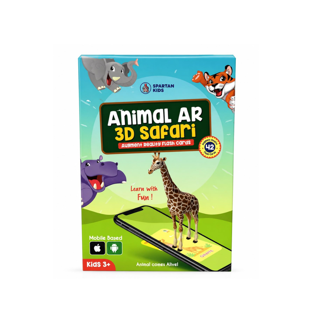 JB Impex Animal AR 3D Safari Flash Cards – 42 Augmented Reality Learning Cards for Kids 3+ Years