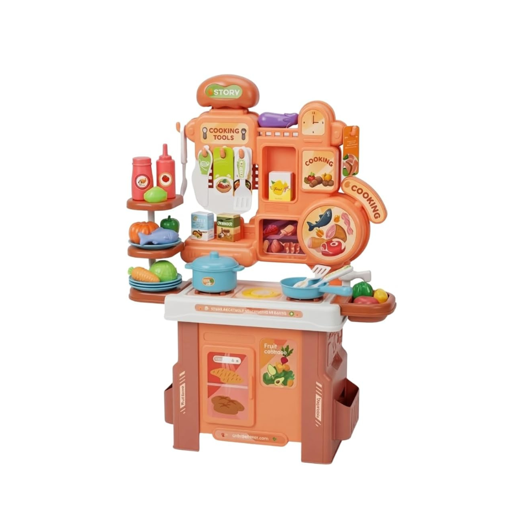 Mini Chef Toy Kitchen Set with 46 Pieces by Maxi Toys (Ages 3+)