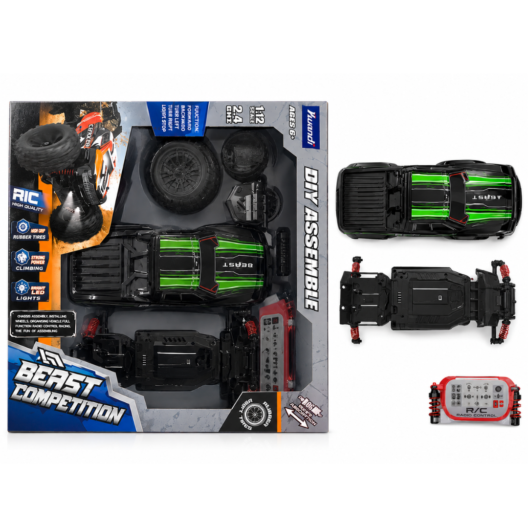 1:12 Scale DIY Assembly R/C Off Road Climbing Truck, 2.4GHz Remote Control Car
