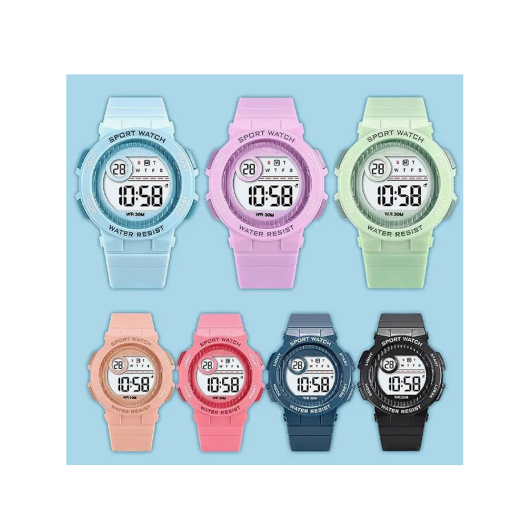 Kids Digital Sports Watch with LED Display – Colourful Wrist Watch for Boys & Girls