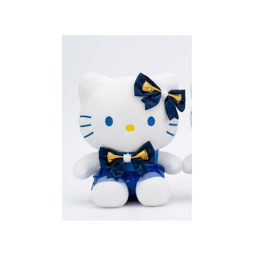 Rolex Cute Kitty Plush Soft Toy with Premium Bow – Assorted Colours (Blue, Purple & Pink) | Soft Stuffed Doll | Ages 3+
