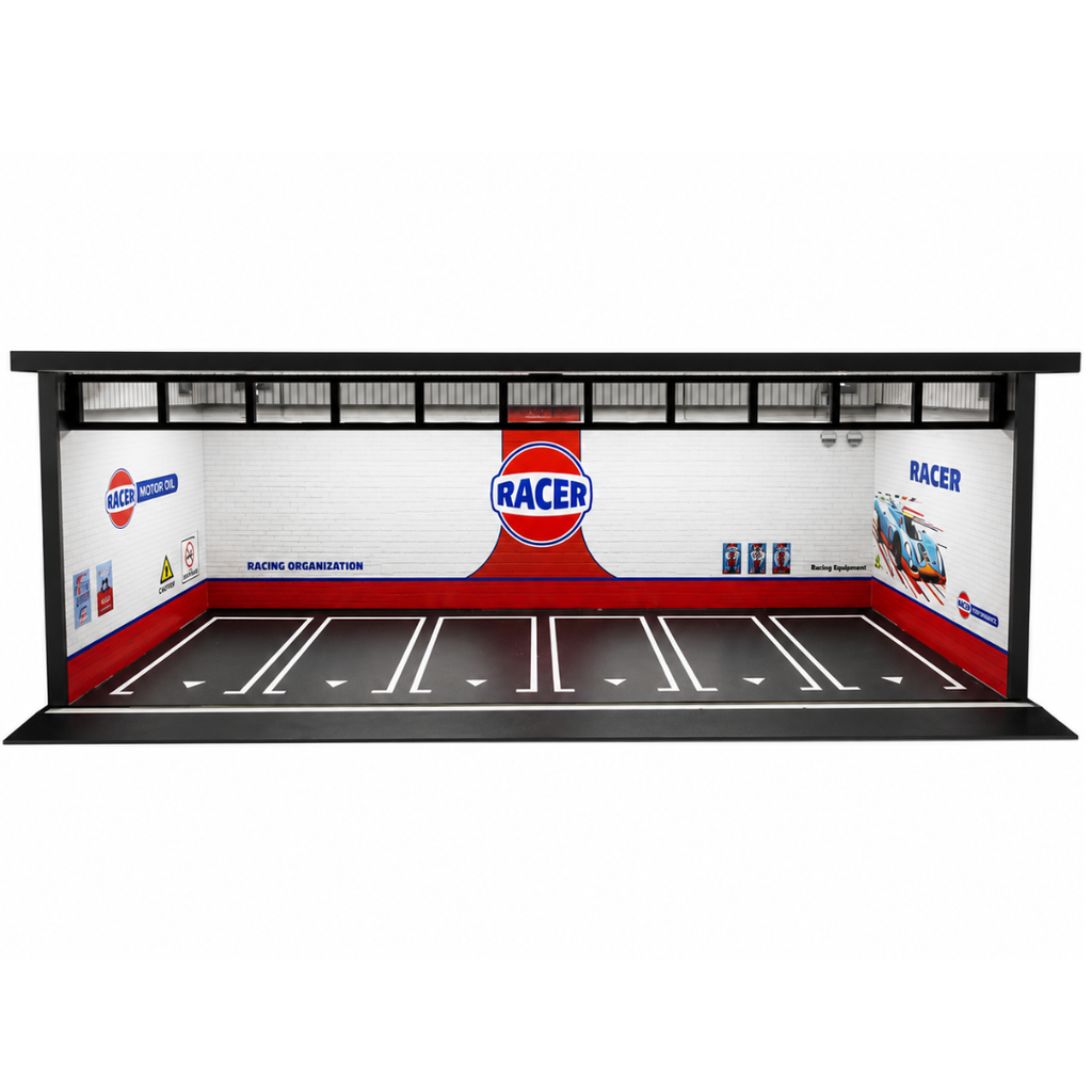 Racer Motor Oil Service Garage Diorama Display Box for Model Cars