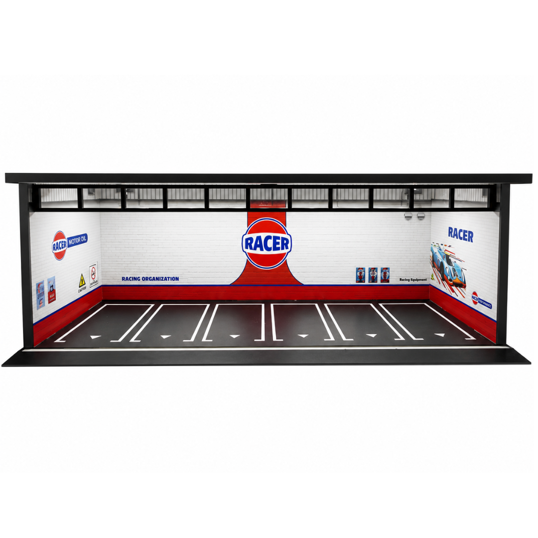 Racer Motor Oil Service Garage Diorama Display Box for Model Cars