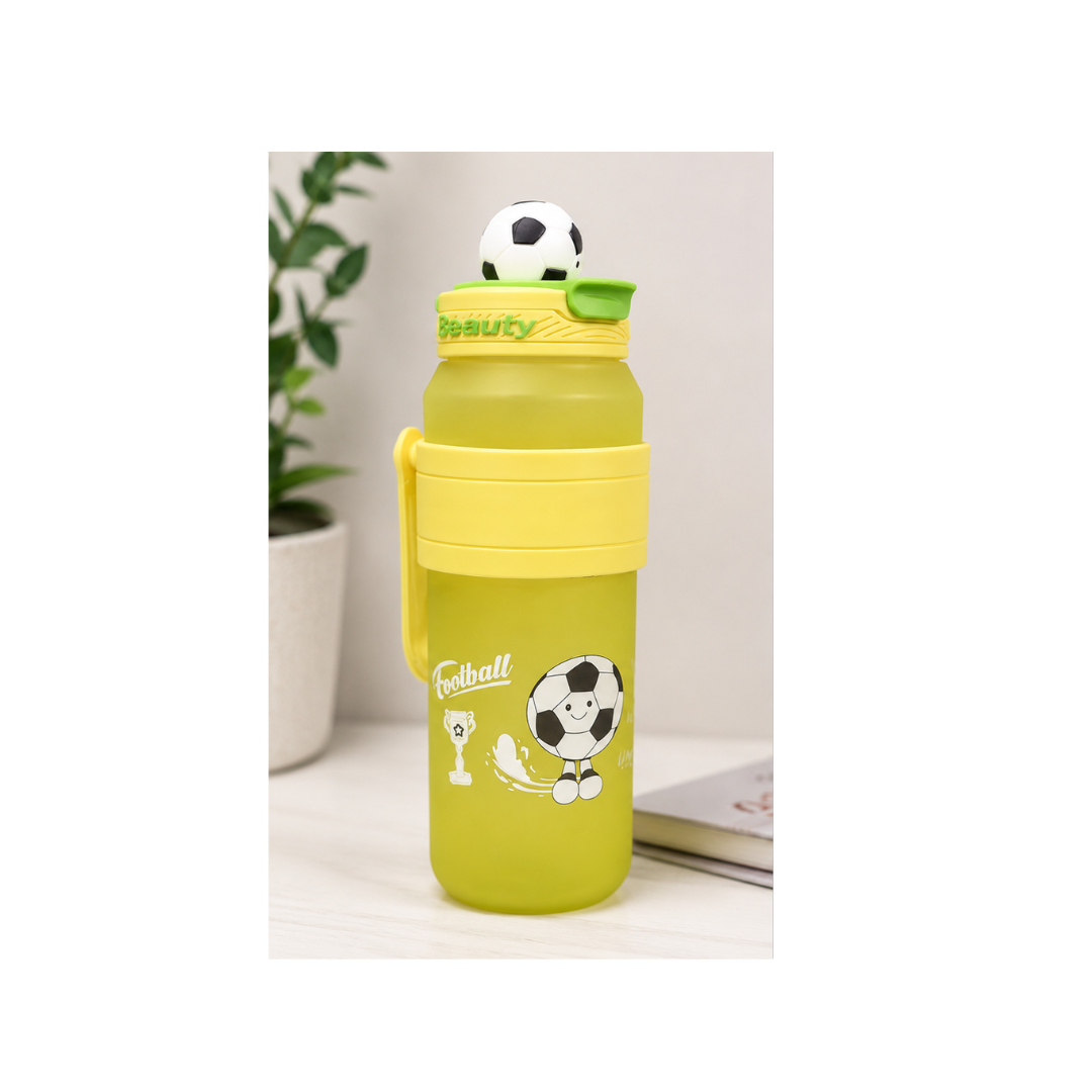 UB Collection Cartoon Sports Water Bottle with Handle & Flip-Top Lid | Leakproof Kids Water Bottle | Model 61-2-67 (Colour & Design As Per Availability)