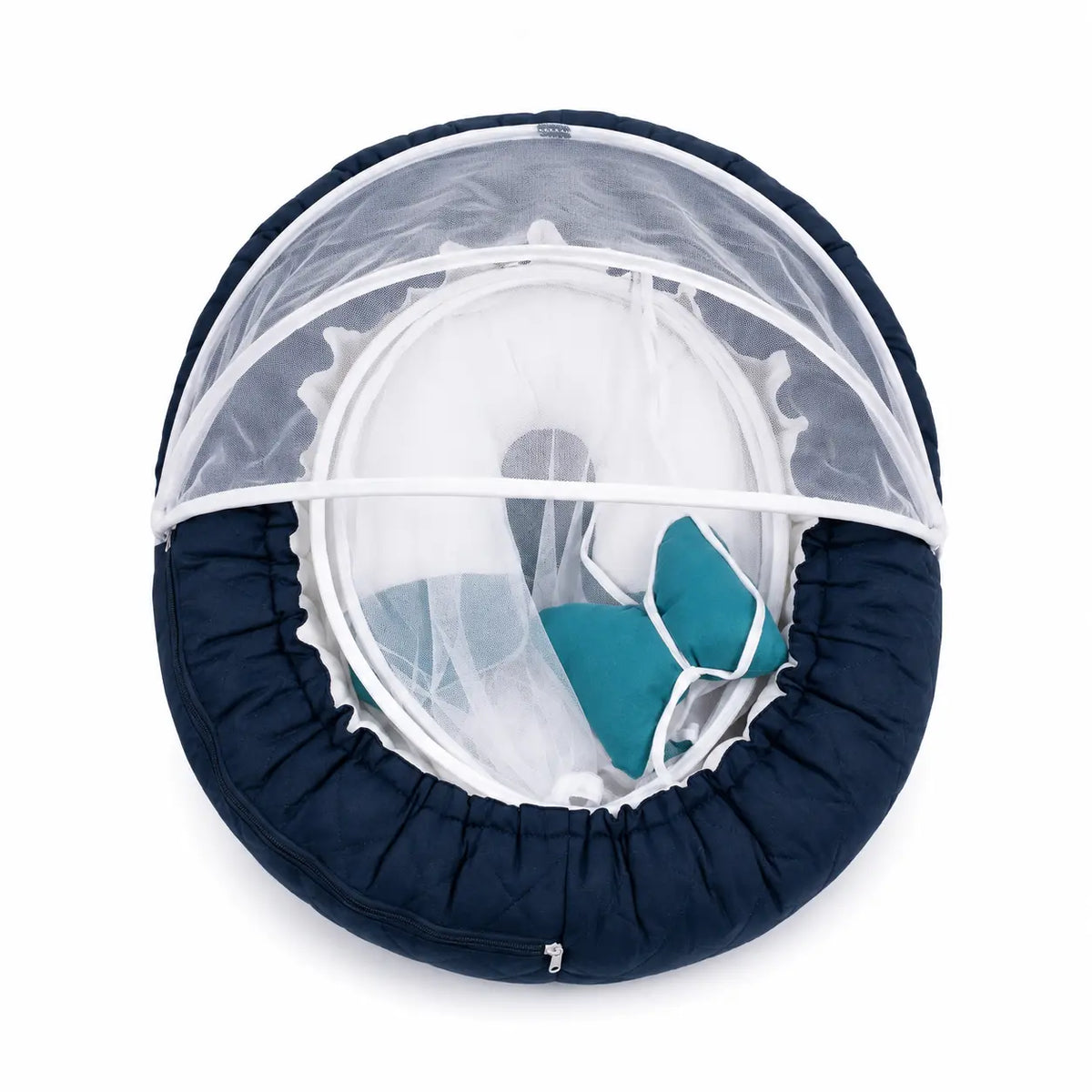NEST ROUND BED WITH NET COZY (KAKKI&WHITE)