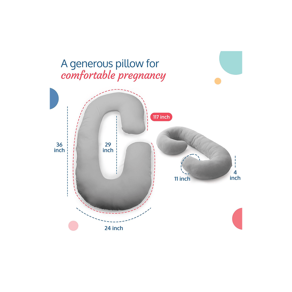 LuvLap Maternity Pillow for Pregnancy Sleeping, Maternity Pillow for Pregnant Women, C-Shaped Pillow, Full Body Pillow, Washable Cover, Ideal for Pregnant Women & Nursing Moms