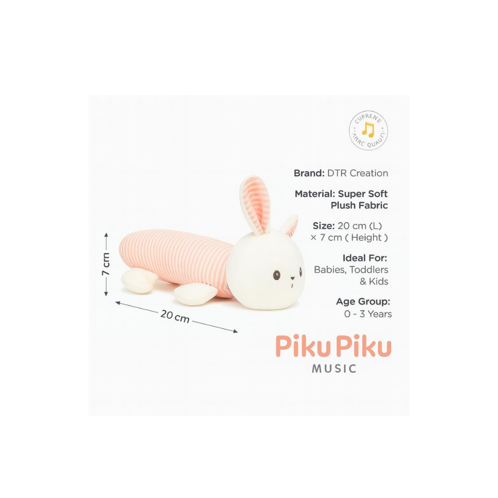 LB Rattle-9 Piku Piku Music Plush Rattle Toy for Babies (0–3 Years)