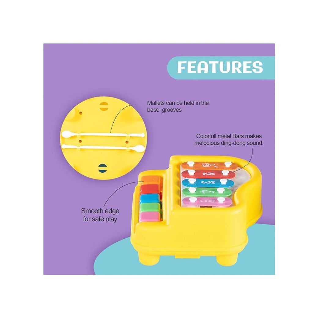 2-in-1 baby piano and colorful xylophone musical toy for kids.
