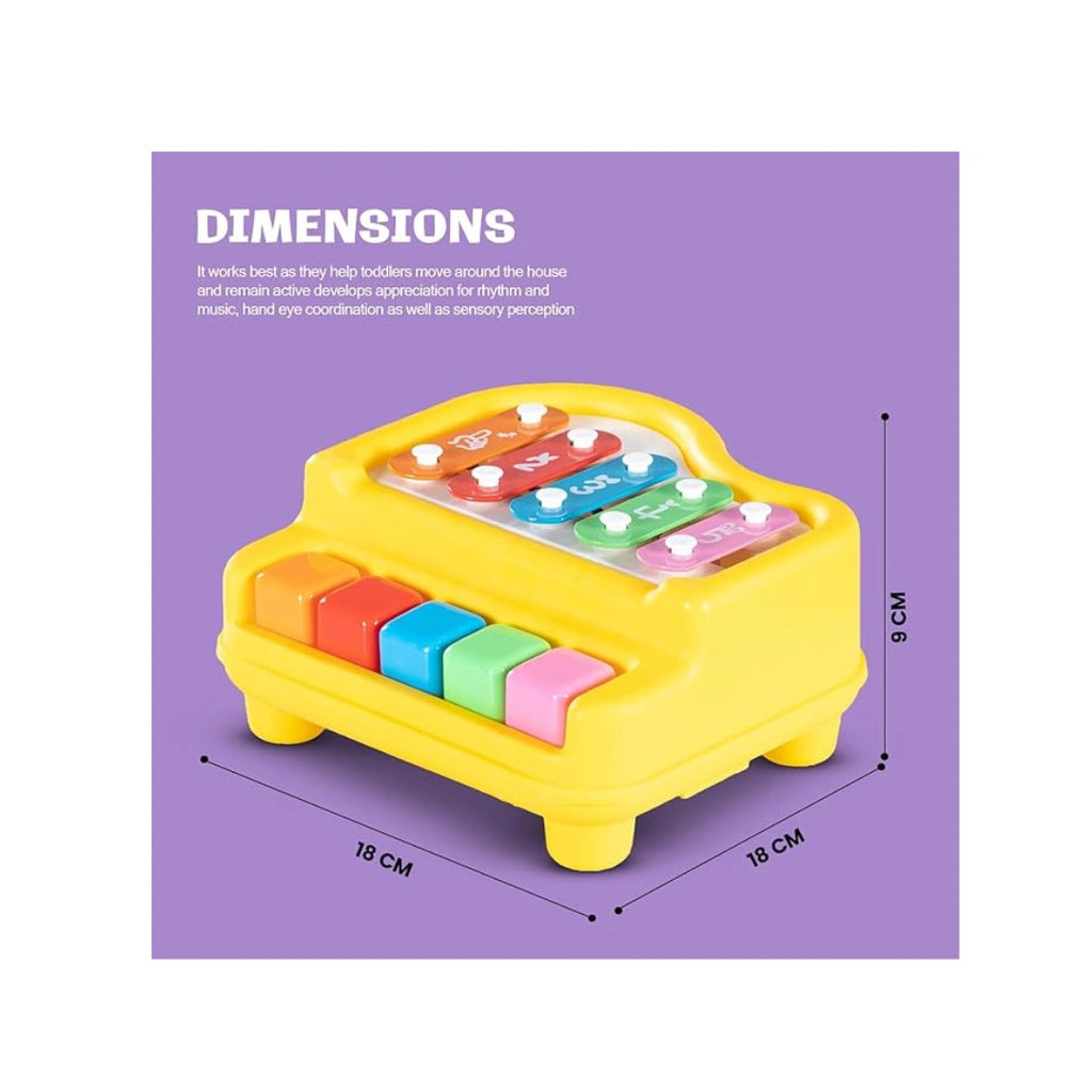 2-in-1 baby piano and colorful xylophone musical toy for kids.
