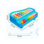 Mini piano and xylophone musical toy with colorful keys for kids.

