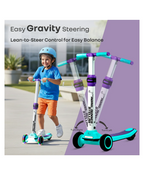 R for Rabbit Road Runner Stellar Kids Scooter with Bluetooth Music & Lights, 3-Level Adjustable Height, PU LED Wheels | Kick Scooter for 3+ Years Baby Boy and Girl Weight Up to 75 kg