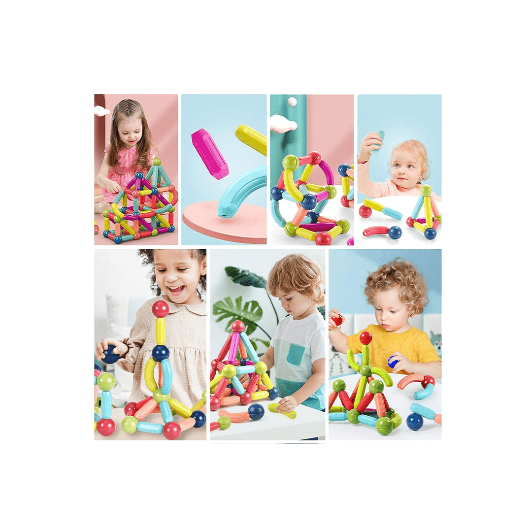 Baan Toys Toys Baan Toys 25 pcs Colorful Magnetic Sticks and Balls Sets 3D Construction Building Blocks Toys for Kids(3 Years+)