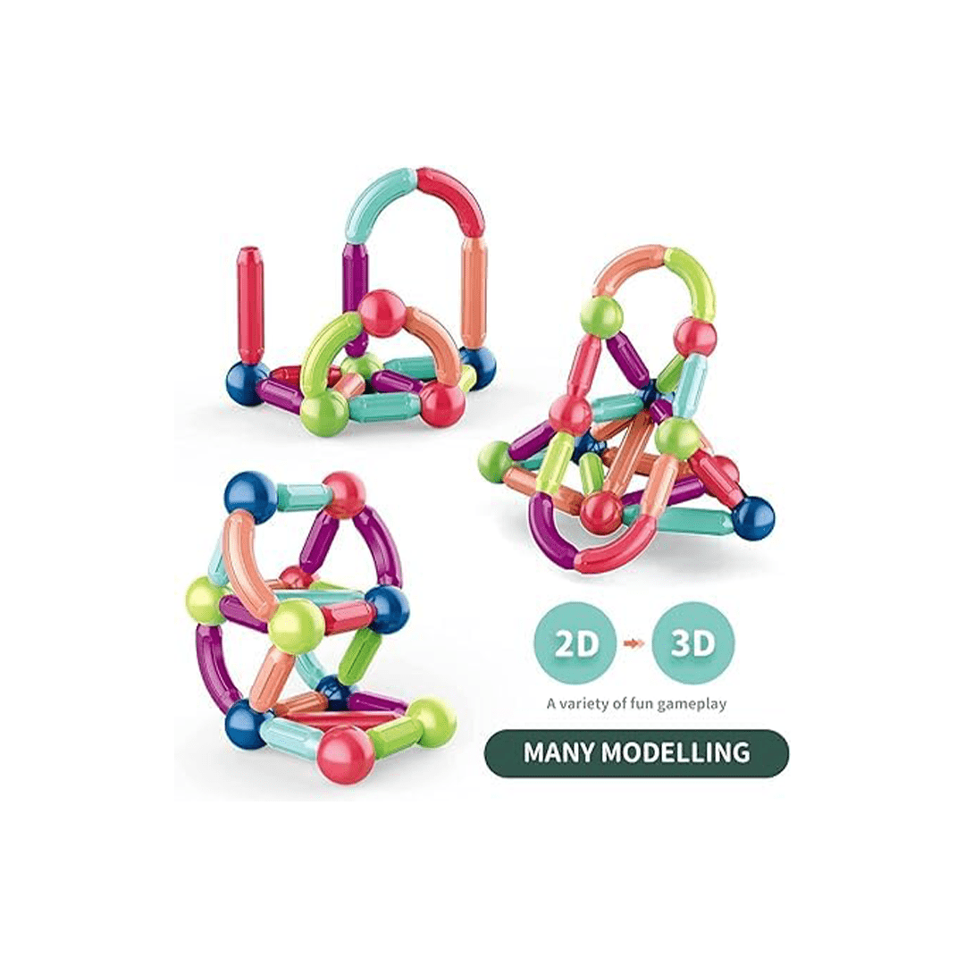 Baan Toys Toys Baan Toys 25 pcs Colorful Magnetic Sticks and Balls Sets 3D Construction Building Blocks Toys for Kids(3 Years+)