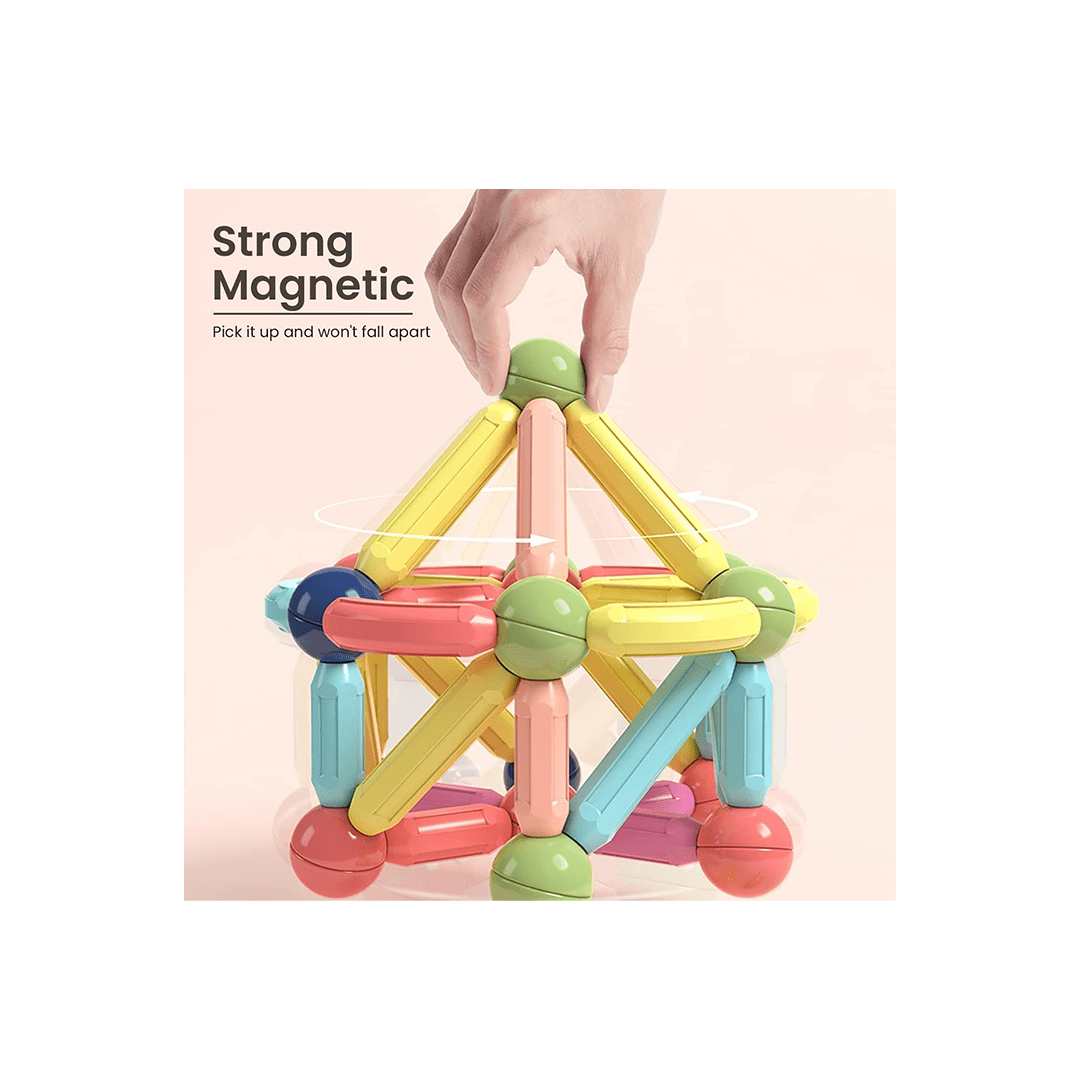 Baan Toys Toys Baan Toys 25 pcs Colorful Magnetic Sticks and Balls Sets 3D Construction Building Blocks Toys for Kids(3 Years+)