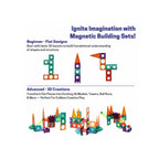 Colorful magnetic tiles and marble run building set for kids.