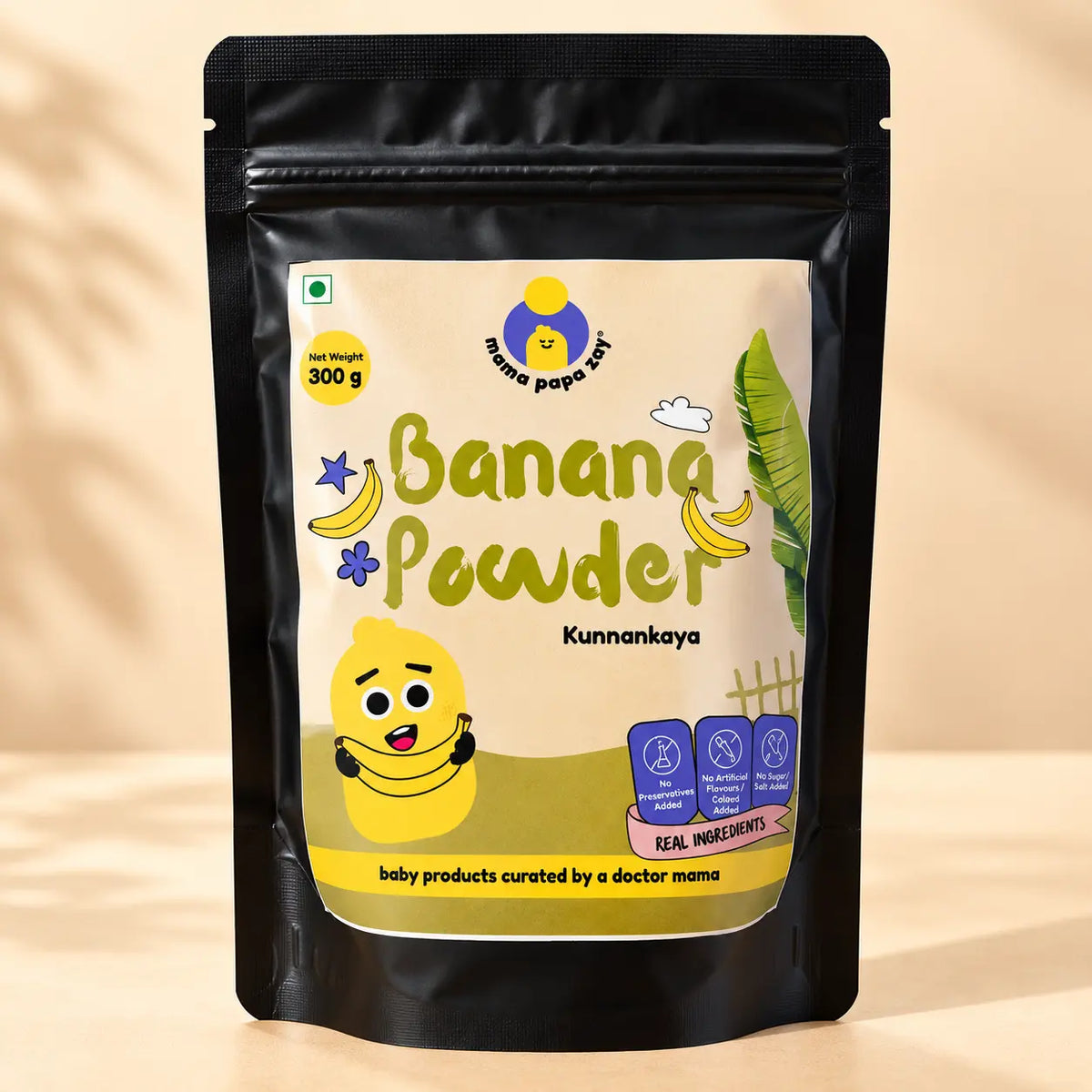 MamaPapaZay Kunnankaya Banana Powder, 300 g | Natural Banana Powder for Baby Food