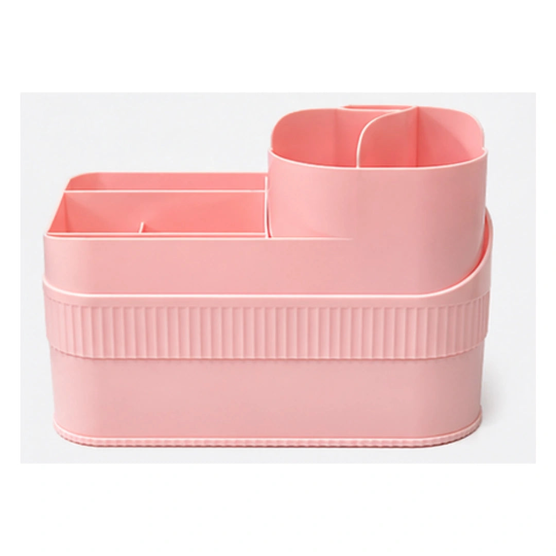 Desk Organizer with 2 Drawers & Rotating Pen Holder - Stationery & Makeup