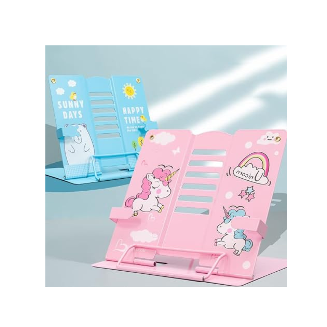 Ub Collection Adjustable Cute Printed Metal Book Stand Holder for Kids RANDOM DESIGN & COLOUR AS PER AVAILABILITY(3+ Years)