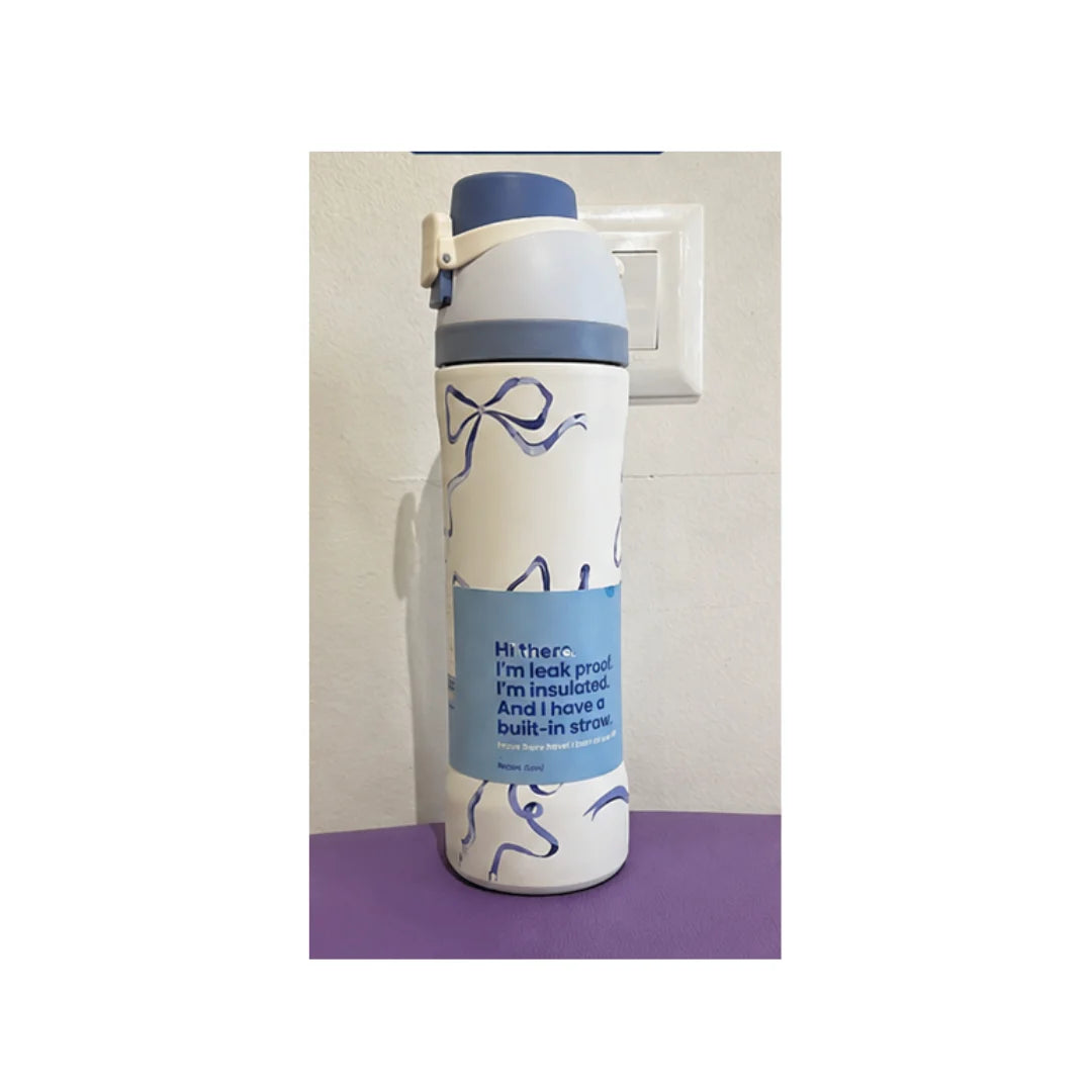 Stainless Steel Insulated Water Bottle with Straw - Leak-Proof, Kids & Adults