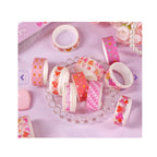Kawaii Heart Washi Tape Set - 10 Japanese Masking Tape Rolls for Journaling
