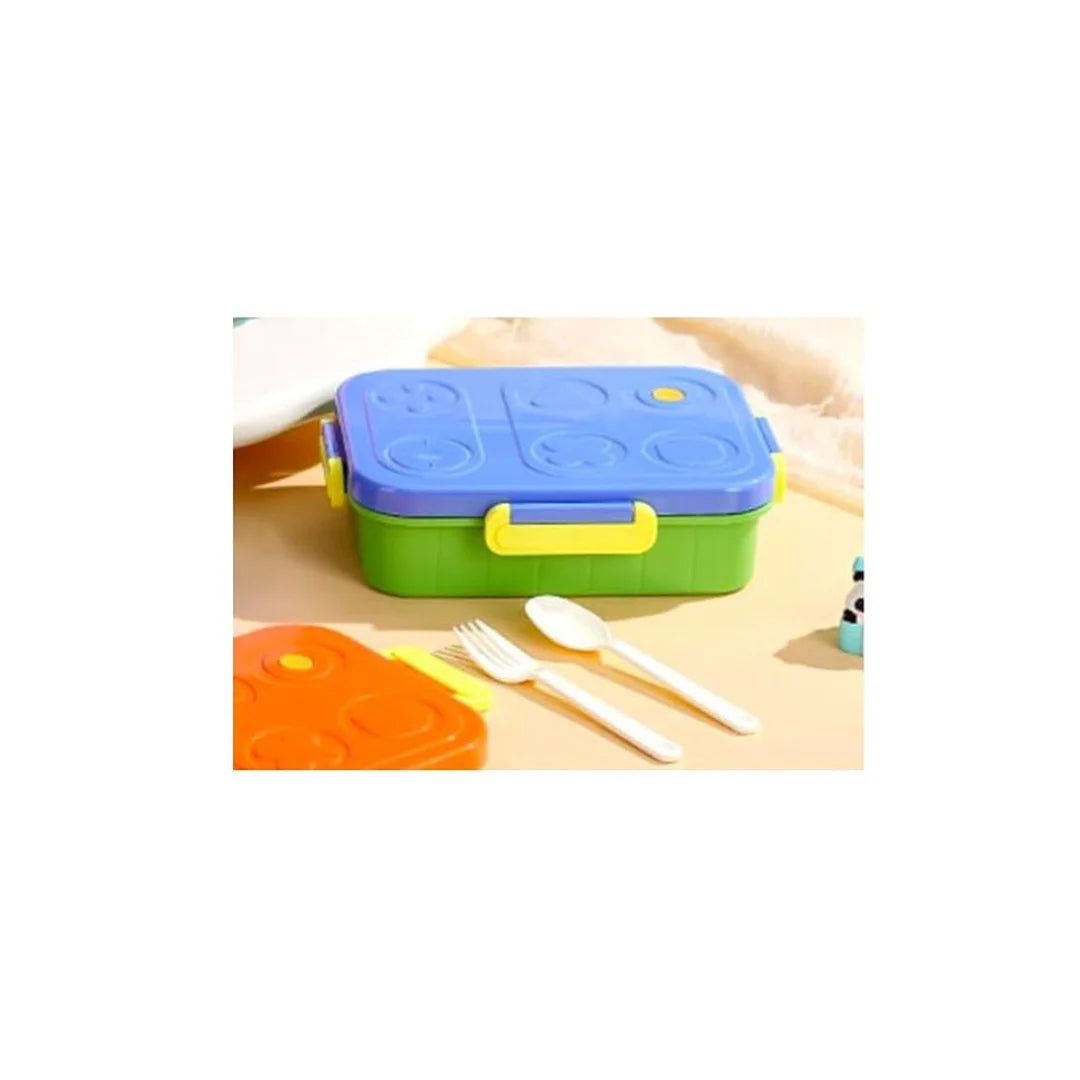 Kids Stainless Steel Bento Lunch Box - Sauce Cup & Cutlery Included