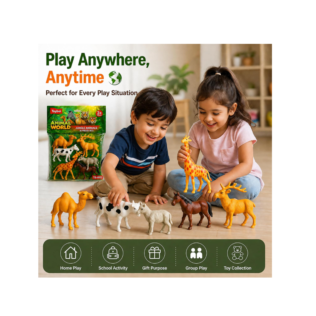 Toyboi Animal World – Jungle Animals (6 Pieces Set)