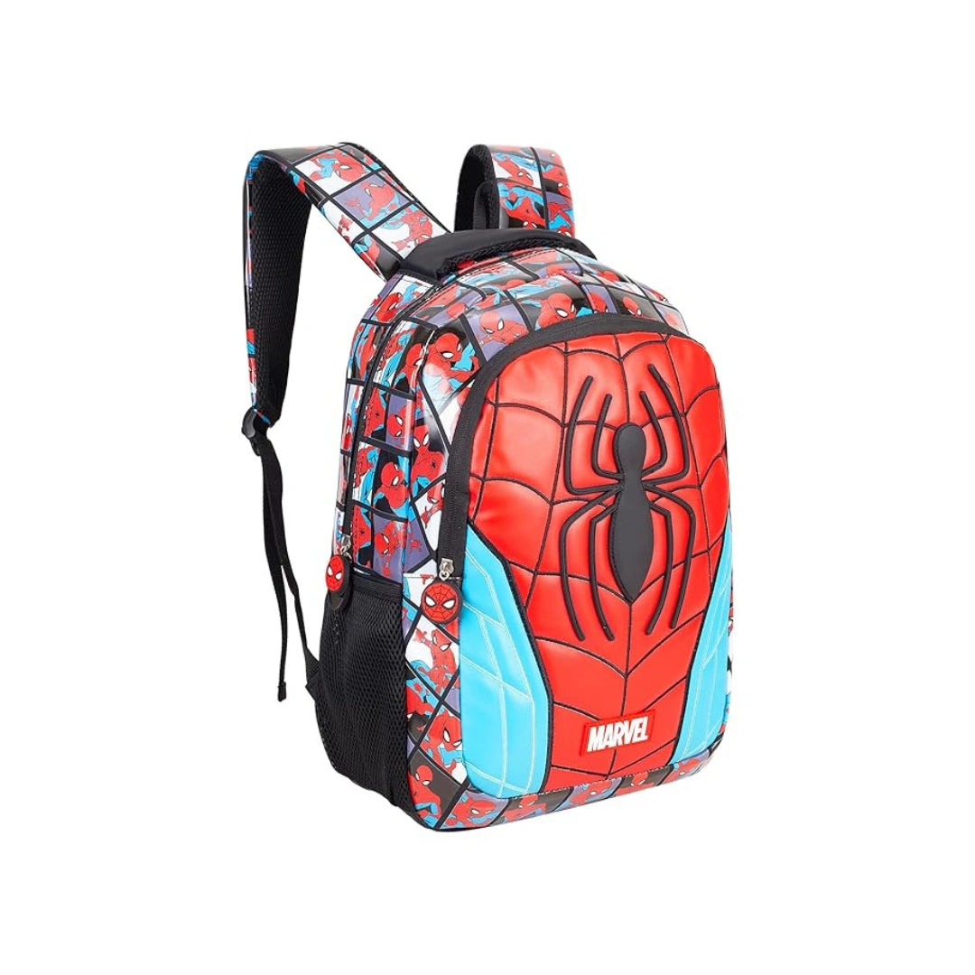 Spider-Man Kids School Backpack - Red & Blue Marvel Bag, Large Capacity