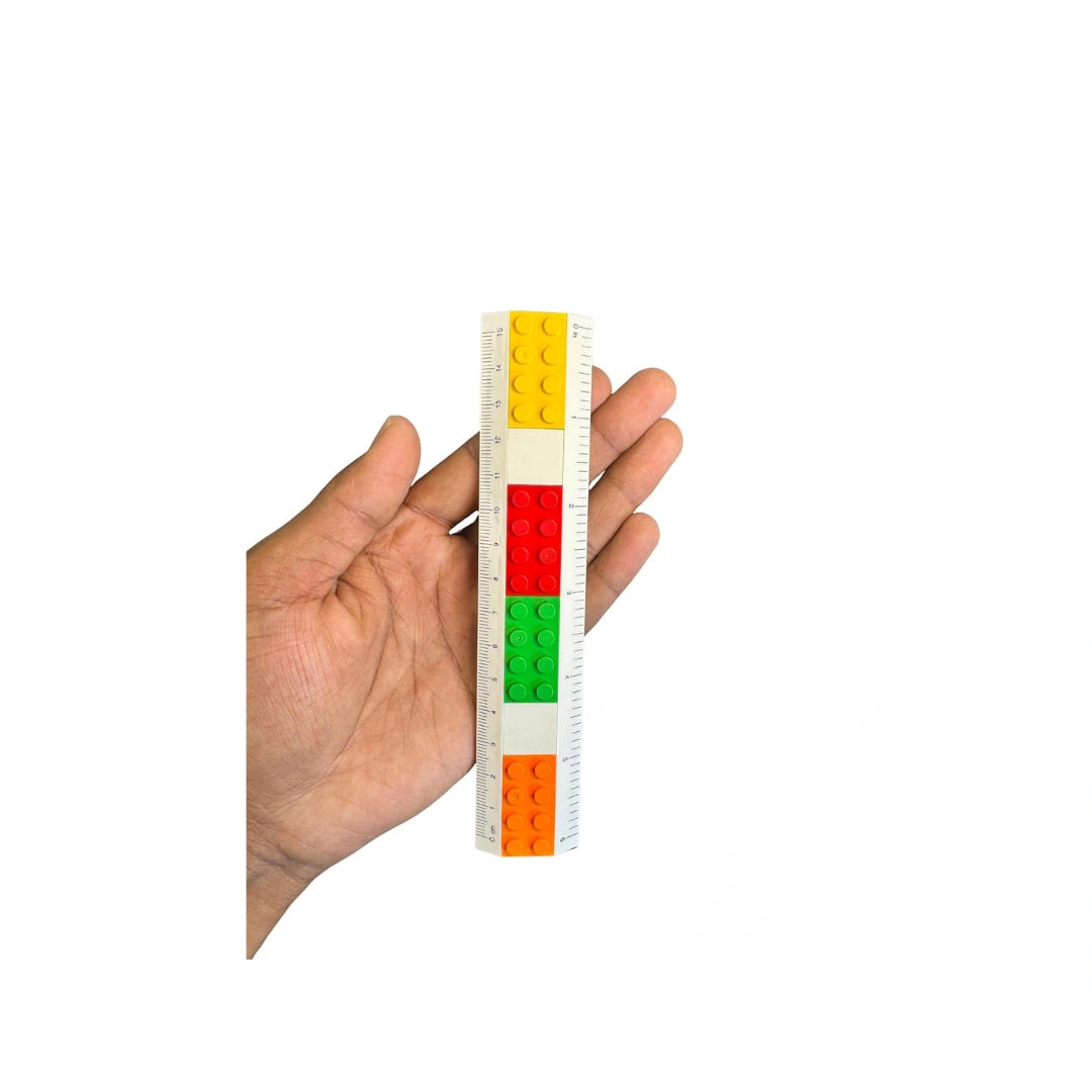DIY Puzzle Ruler for Kids - Interlocking Building Block Measuring Scale