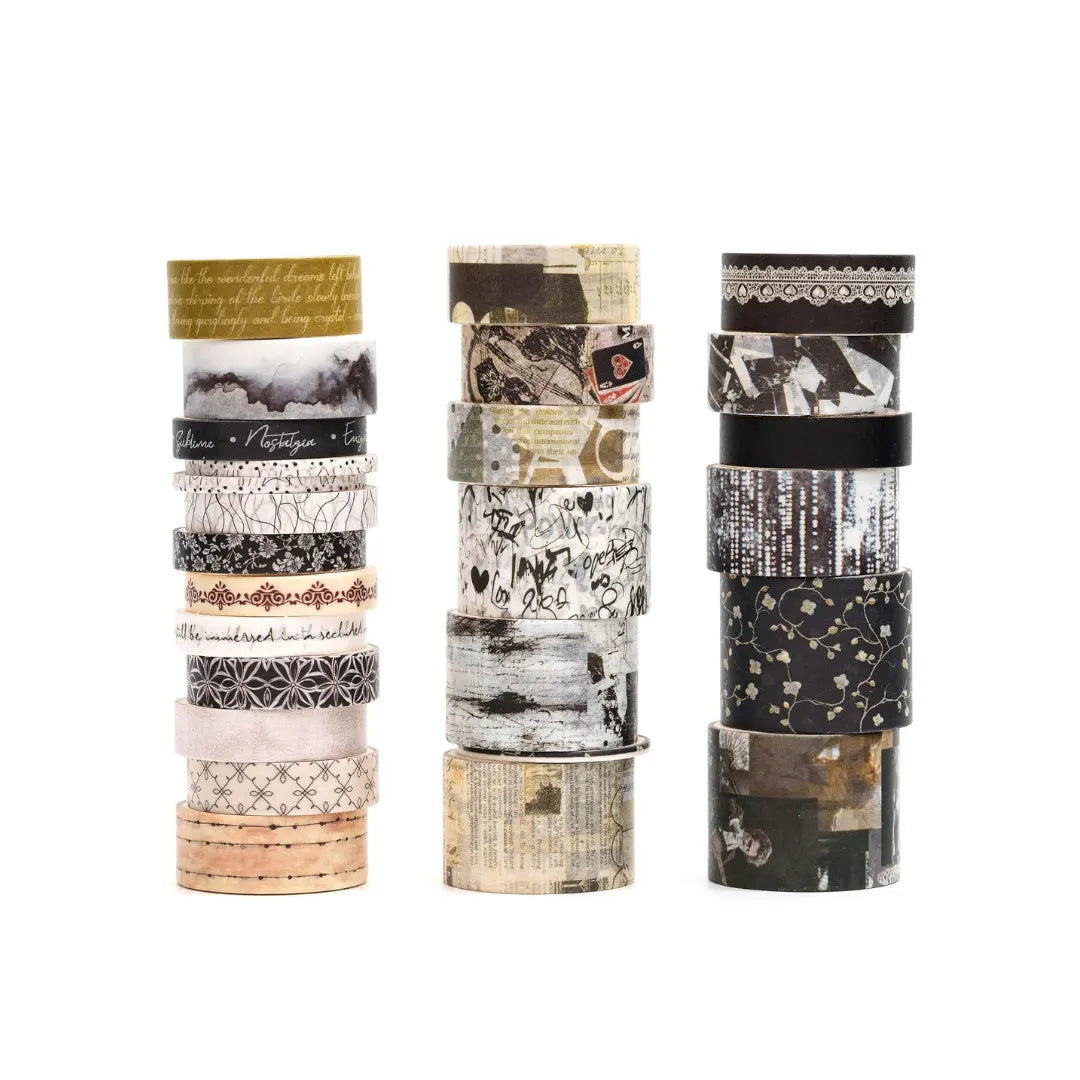 Vintage Washi Tape Set - Decorative Masking Tape for Scrapbooking & Journaling