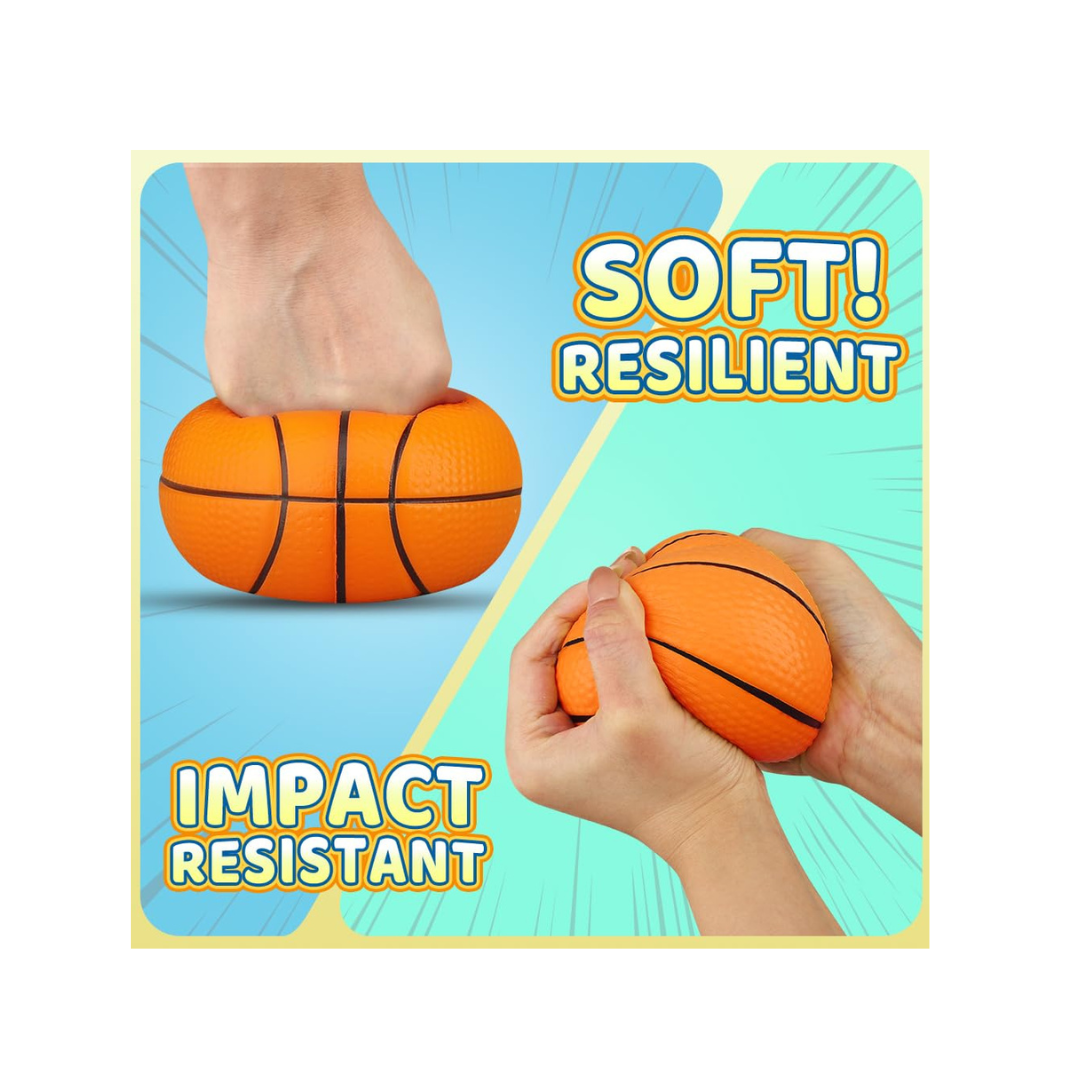 JB Impex Mini Soft Basketball Set – Rubber Foam Sports Balls for Kids (Orange) 3+ Years